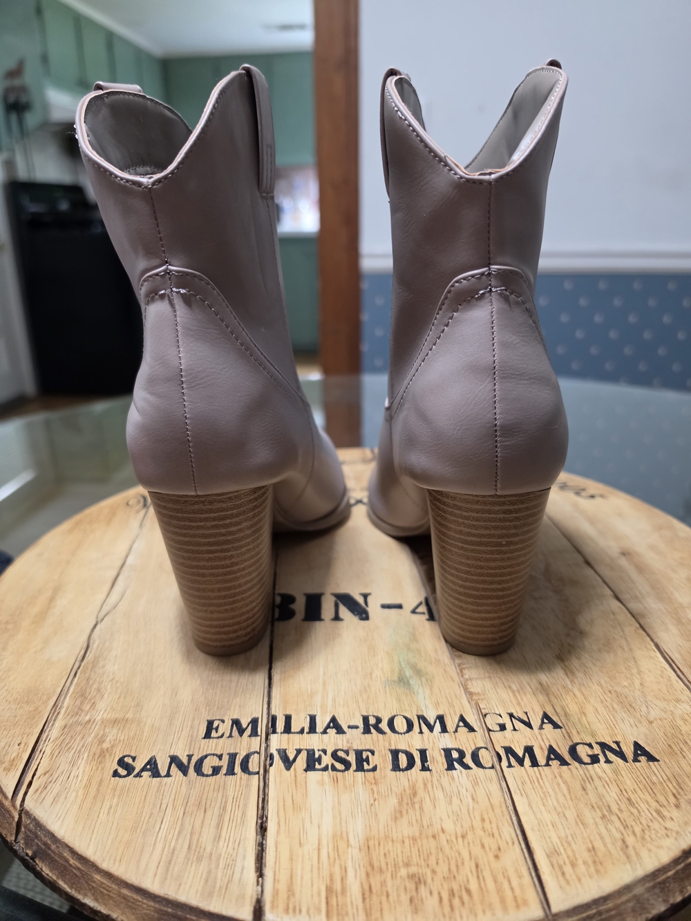 Stylish Taupe Women's Western Ankle Boots - Picture 8 of 12